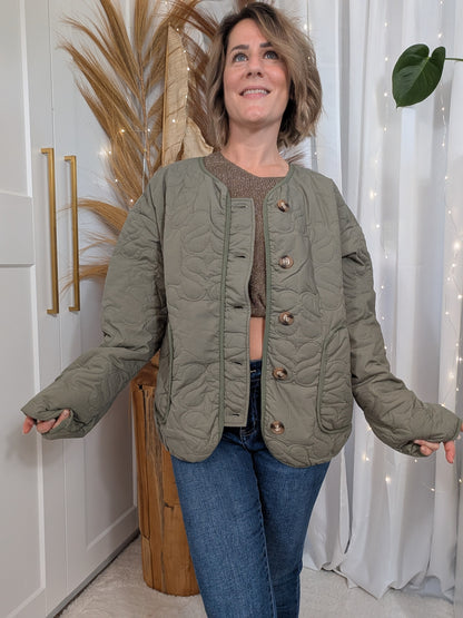 Blouson matelassé kaki
