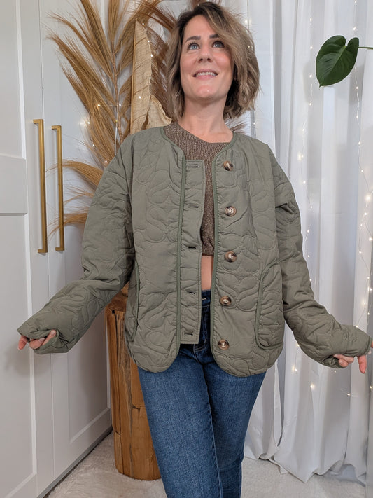 Blouson matelassé kaki