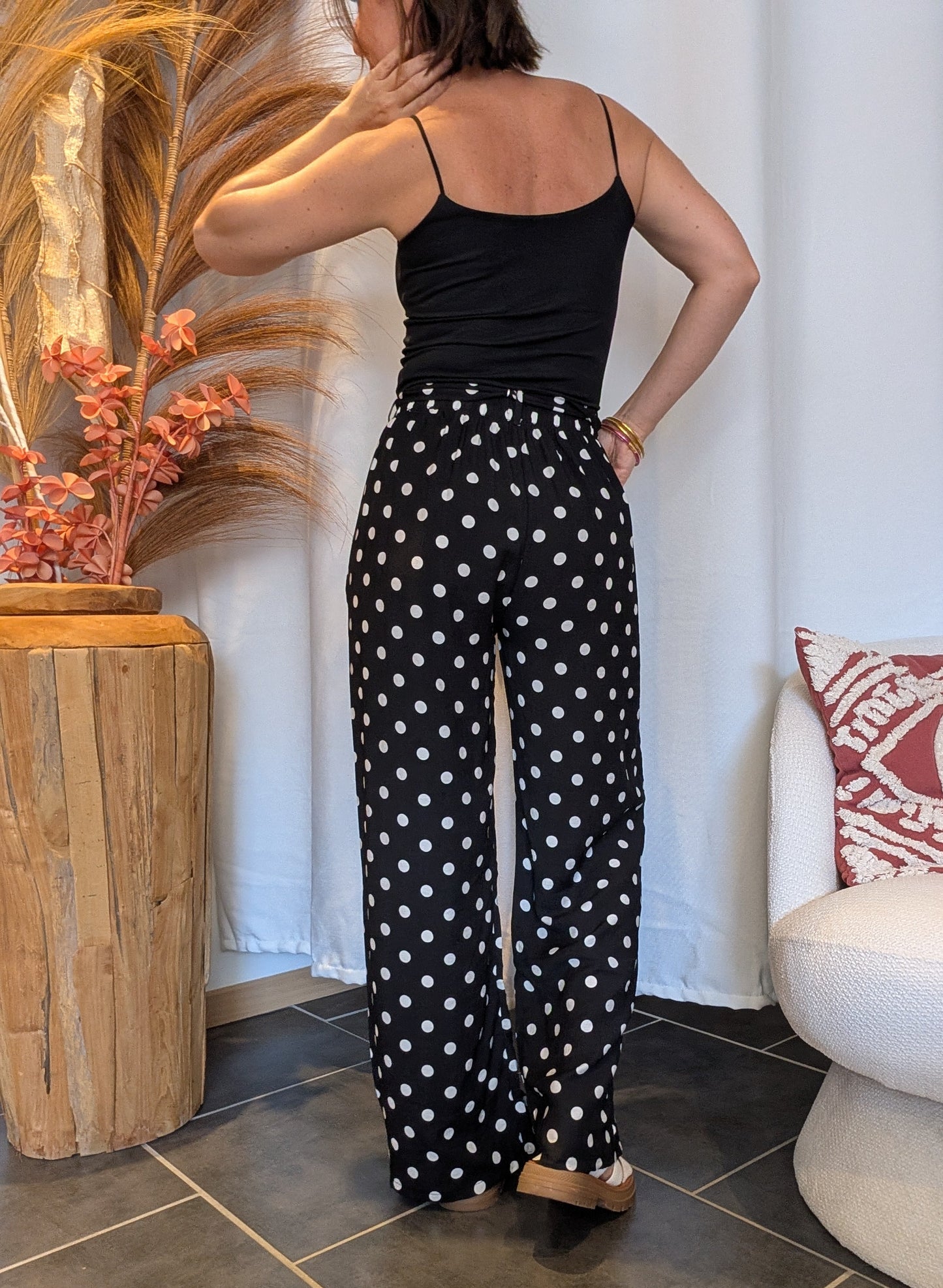 Pantalon à pois Eloïse noir