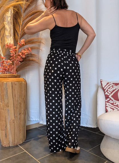 Pantalon à pois Eloïse noir