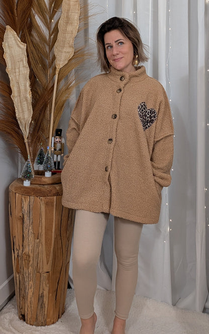 Veste moumoute caramel