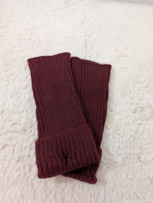 Guêtre épaisses retroussables bordeaux