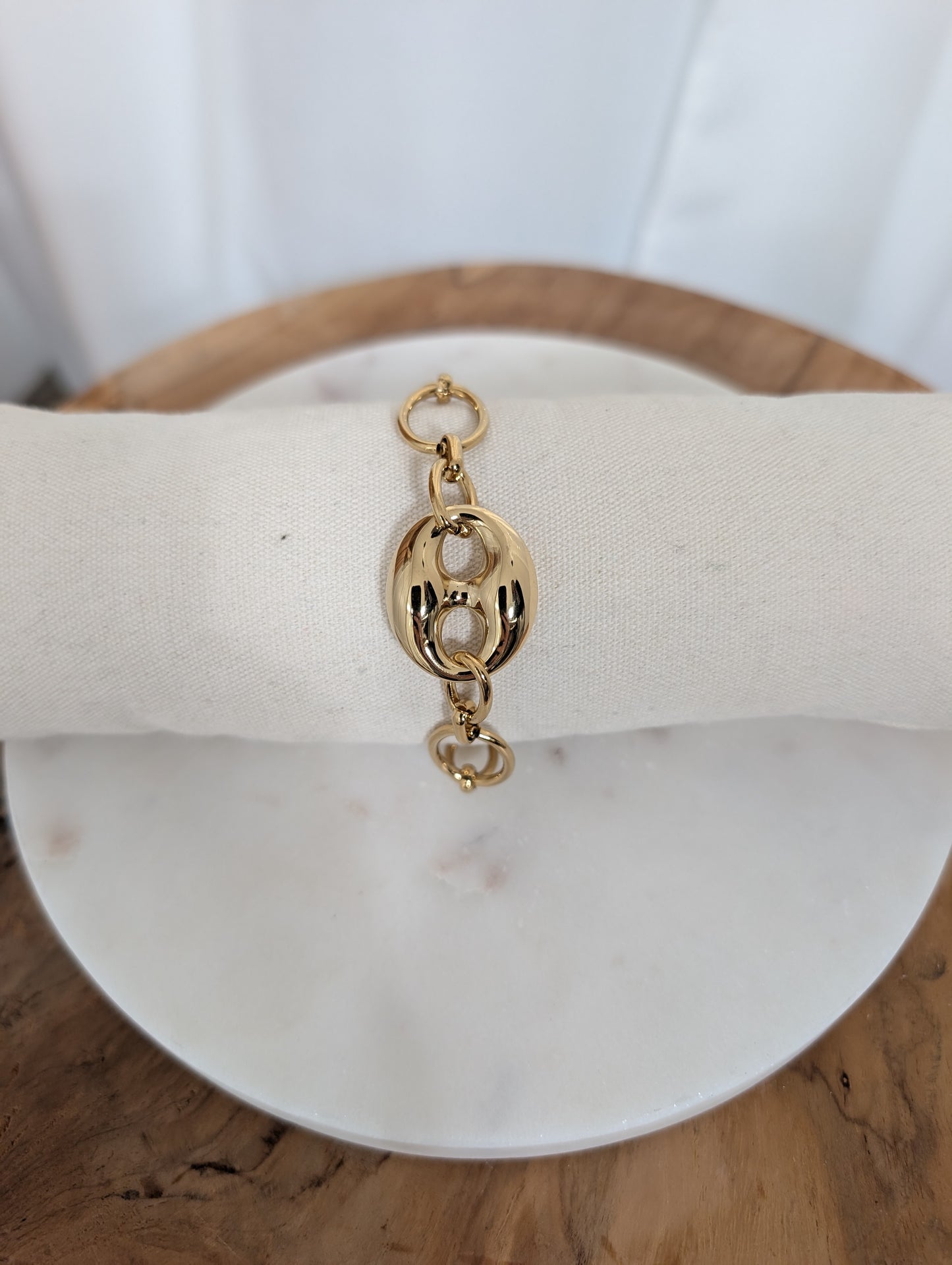 Bracelet grain de café, acier inoxydable