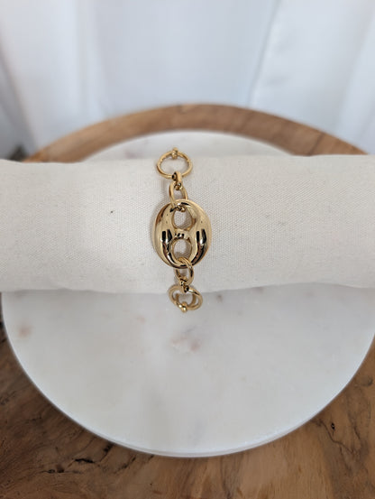 Bracelet grain de café, acier inoxydable