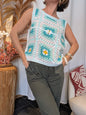 Top crochet vert d'eau