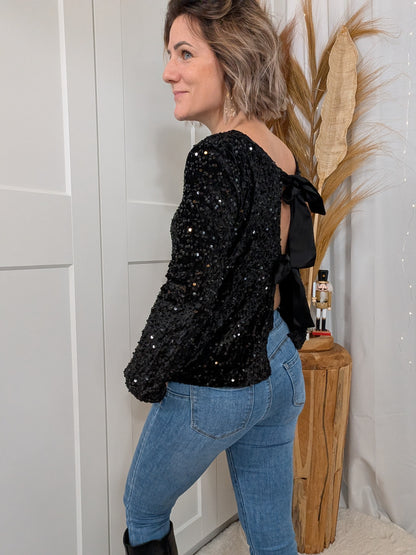 Blouse noire en paillette