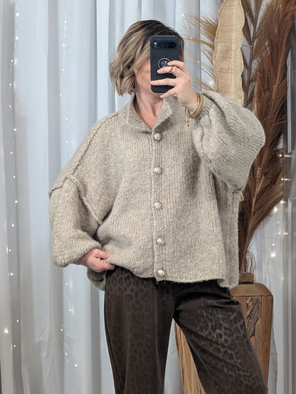 Gilet oversize douillet crême