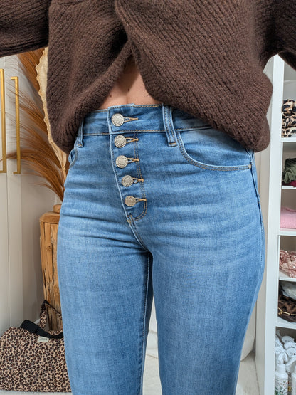 Jean taille haute strech effet push up