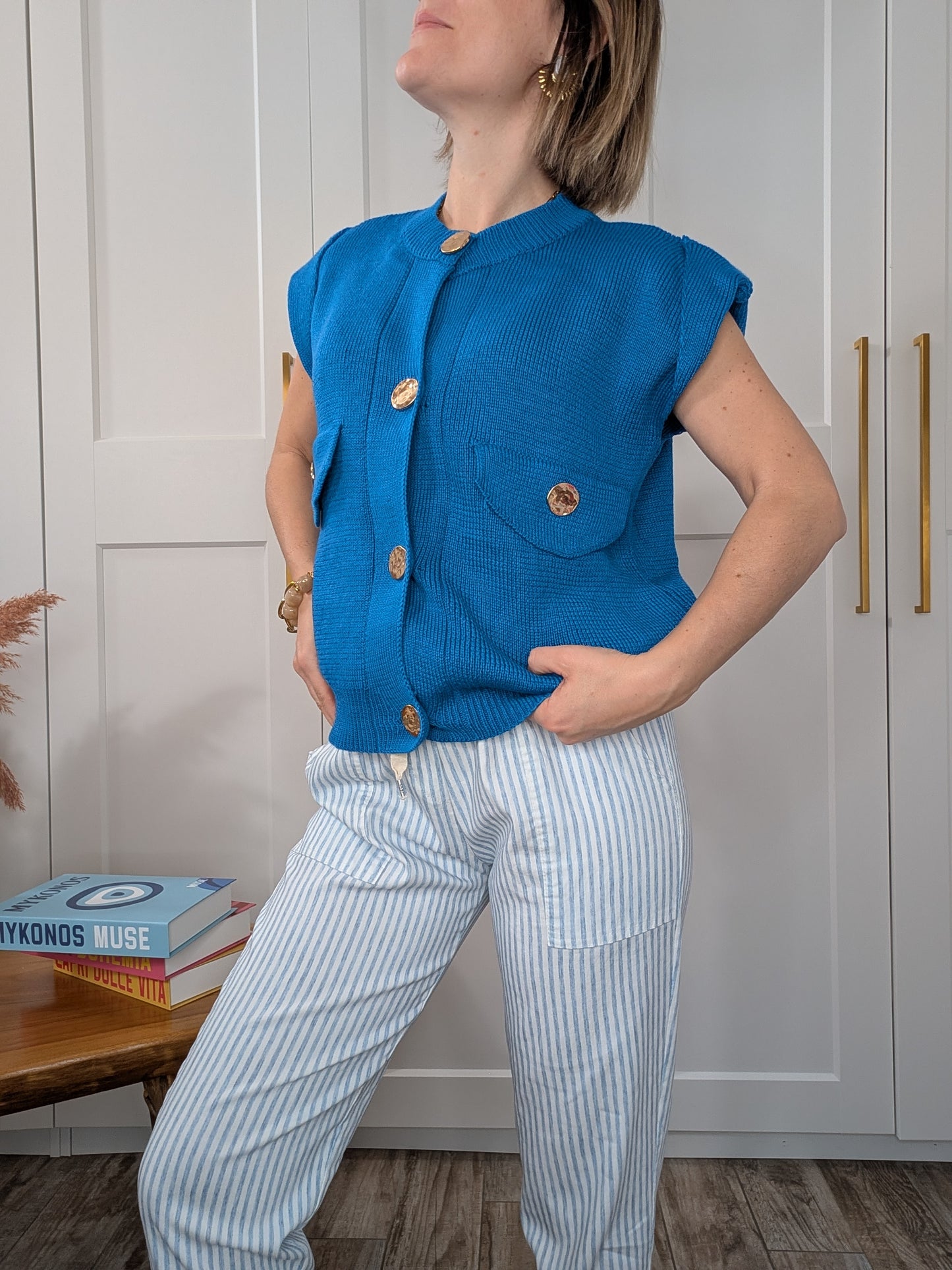 Gilet Milo bleu - La touche chic