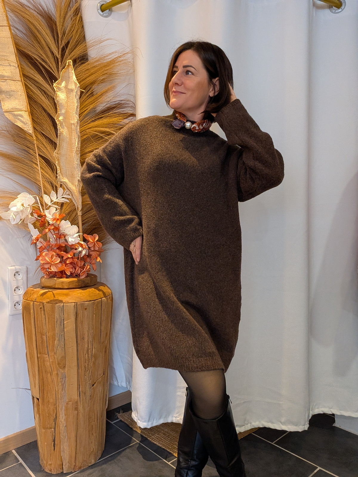 Robe Pauline marron