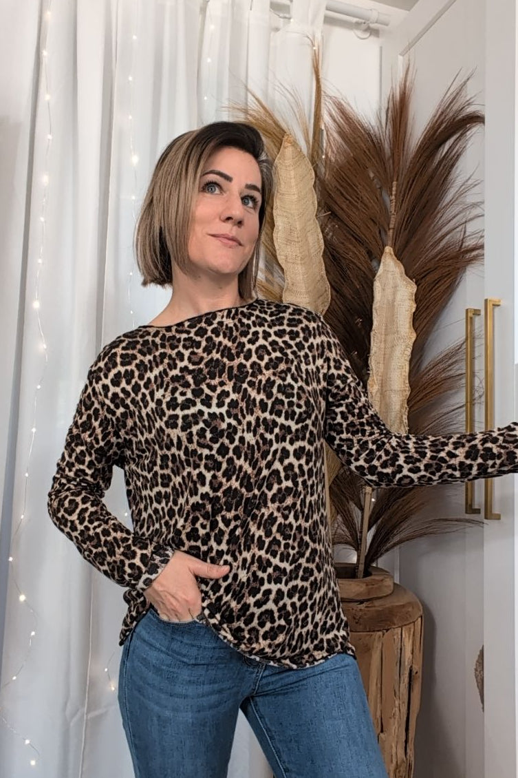 Top manche longue léopard