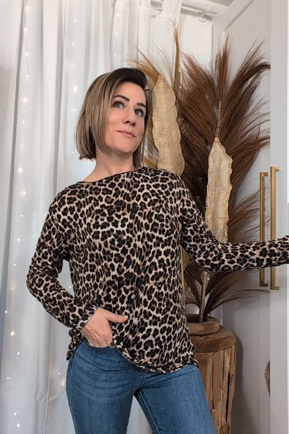 Top manche longue léopard