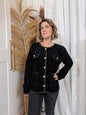 Gilet noir boutons dorés