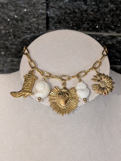 Bracelet ajustable en acier inoxydable Charms Santiag