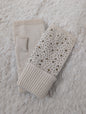 Mitaines strass beige