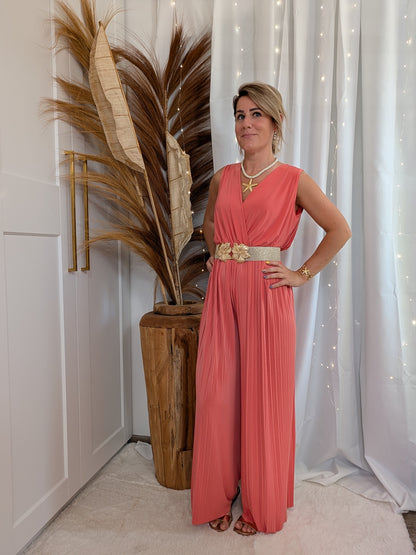 Combinaison pilssée corail - Lena