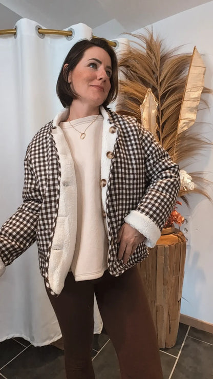 Veste réversible Vichy