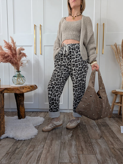 Sac clouté taupe