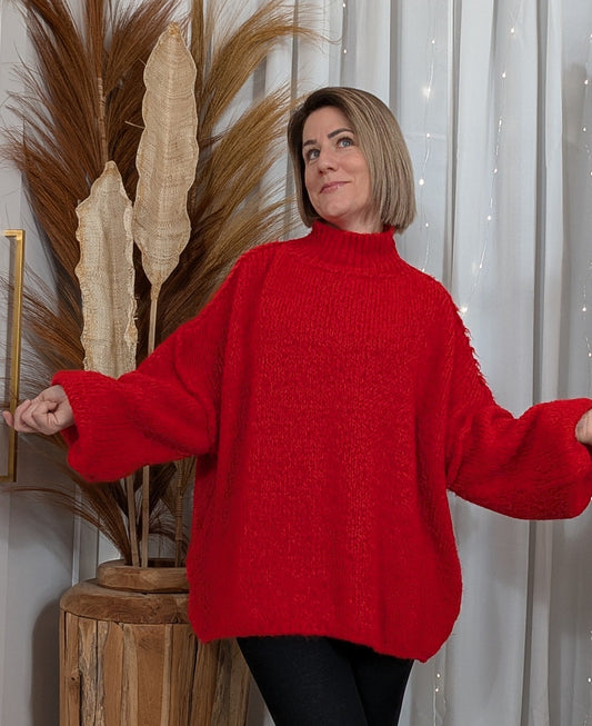 Pull douillet rouge
