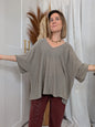 Pull oversize fine maille taupe
