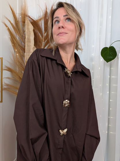 Chemise multibroches choco