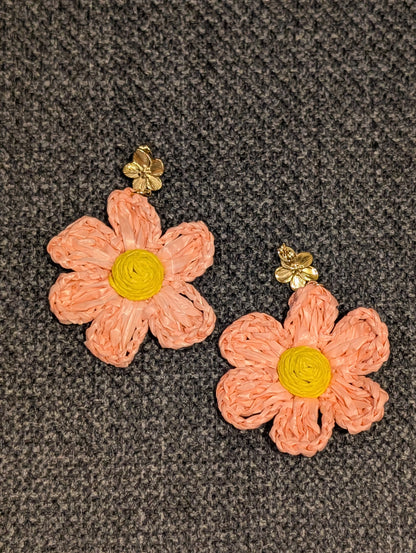 Boucles d'oreilles Fleur rose