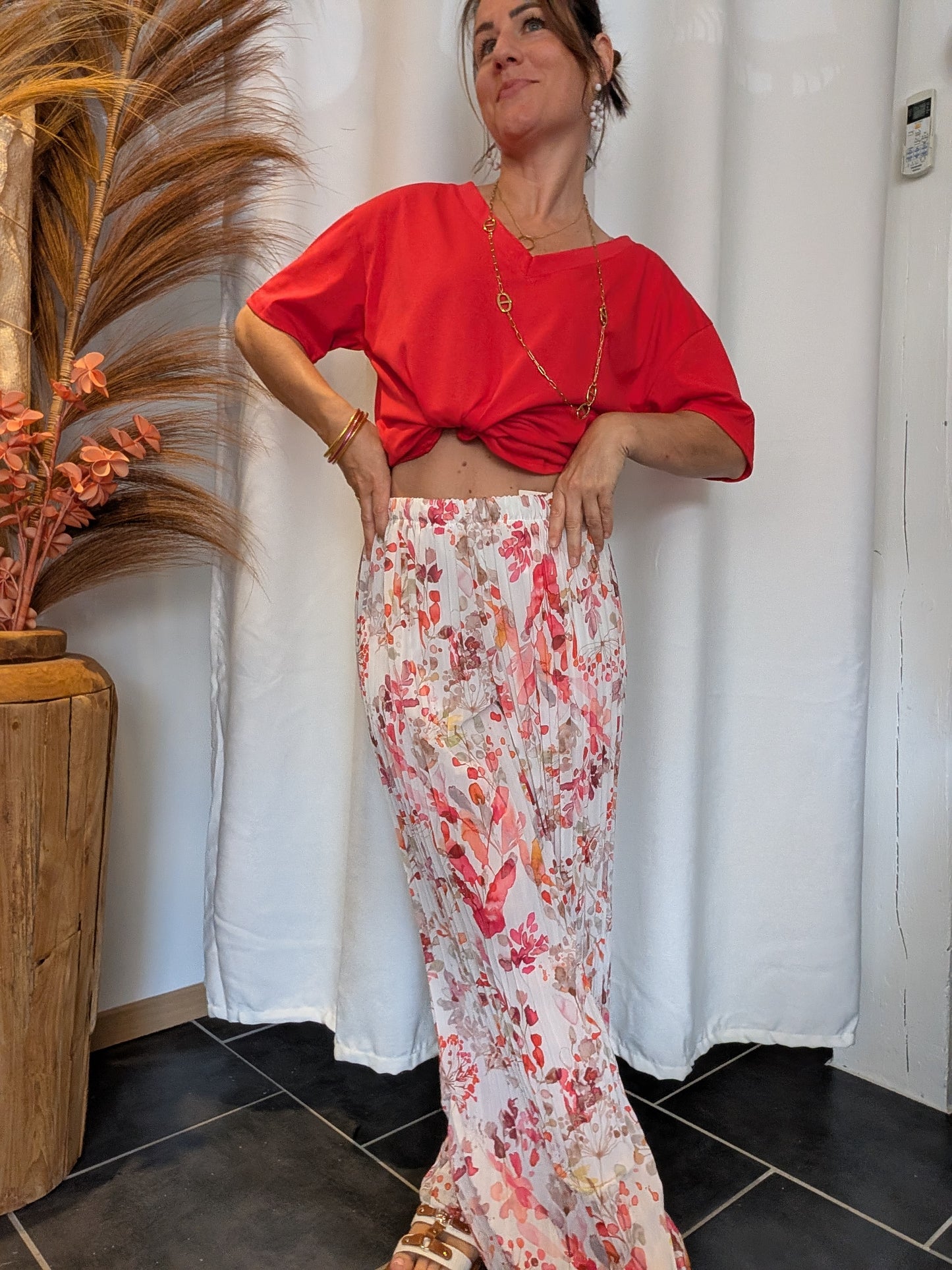 Tee-shirt oversize rouge Charlotte