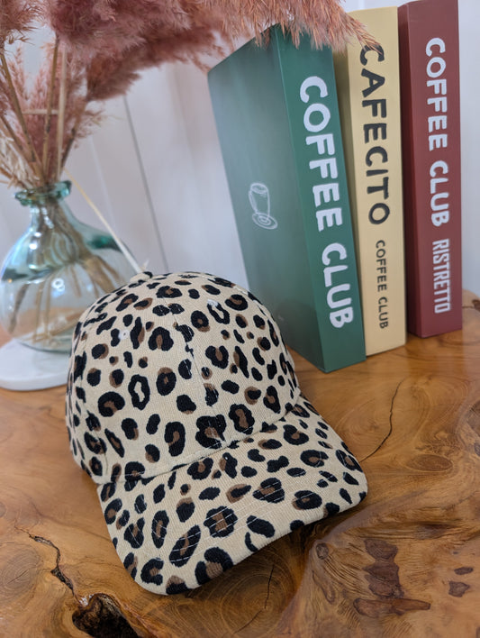 Casquette léopard beige
