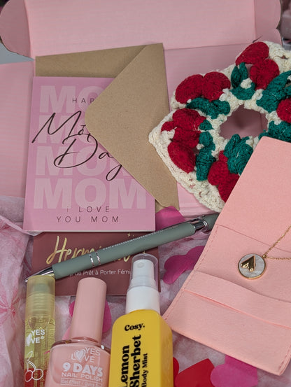 Coffret fêtes des mères - Chouchou CERISES - à personnaliser