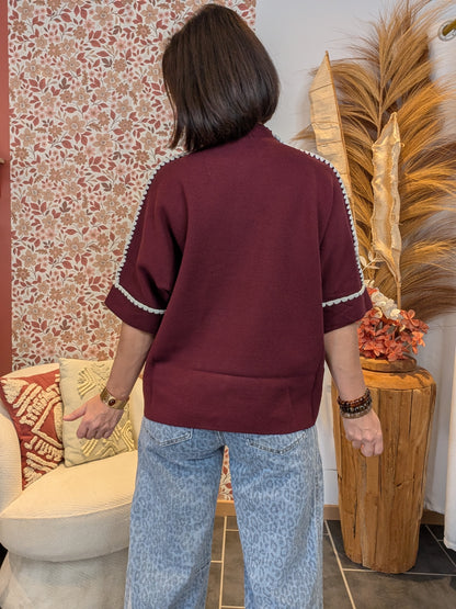 Pull Zoé bordeaux