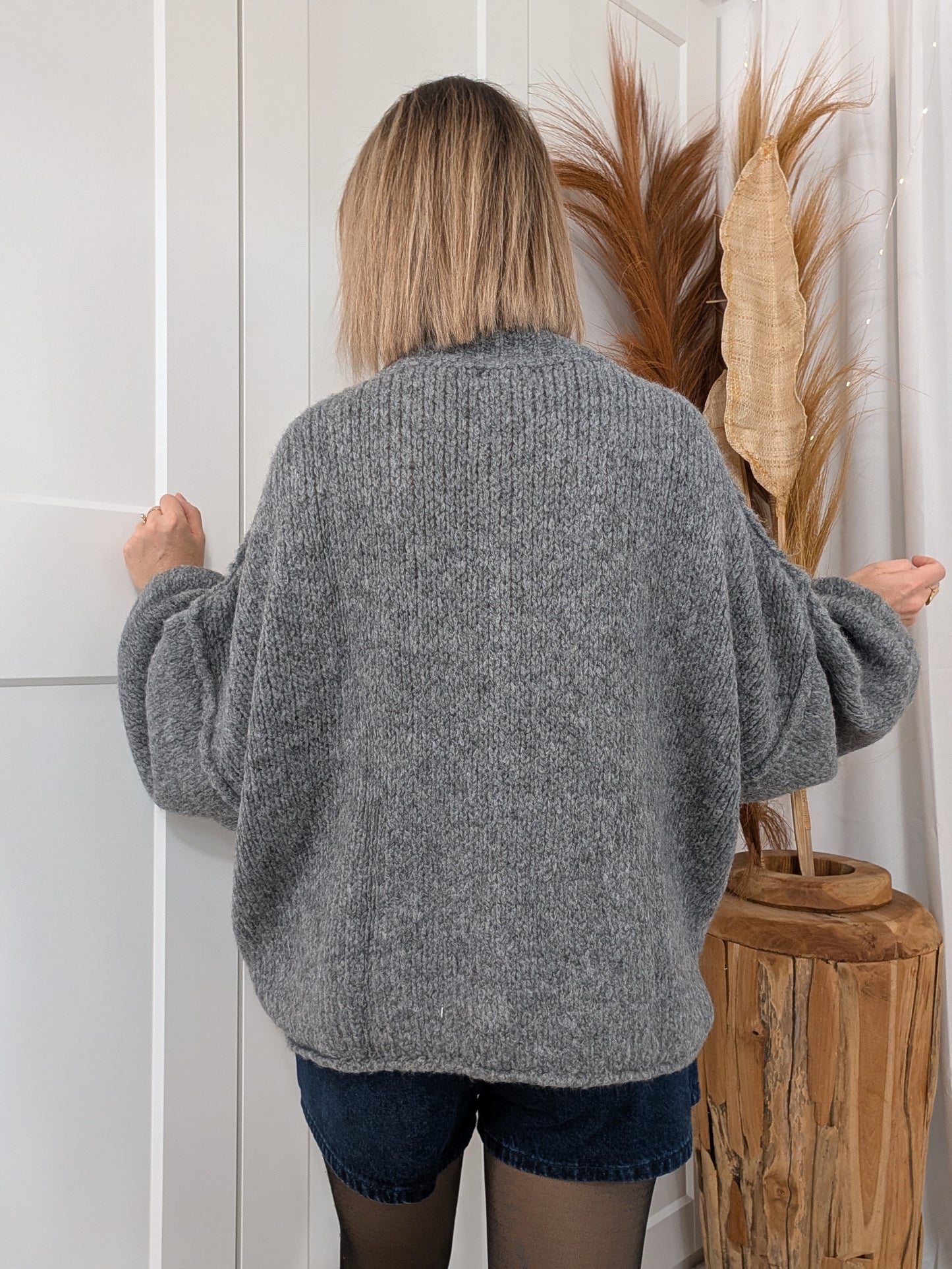 Gilet oversize douillet gris