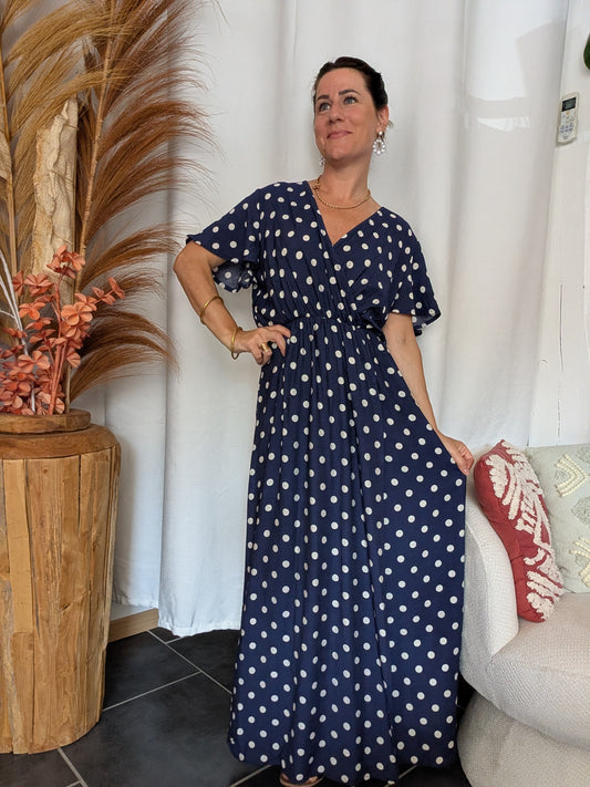 Robe à pois Rosa bleu