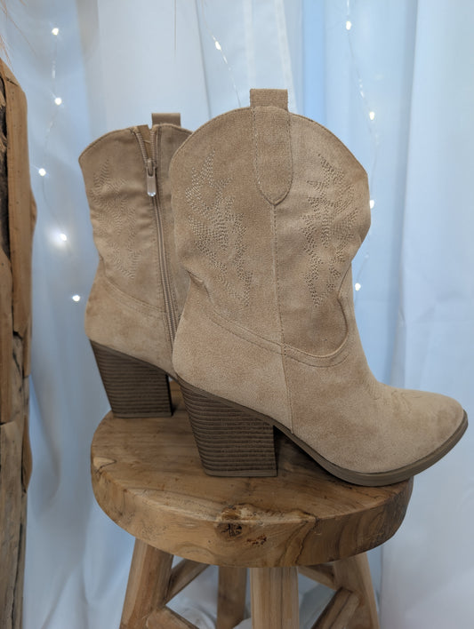 Santiag surpiqué beige