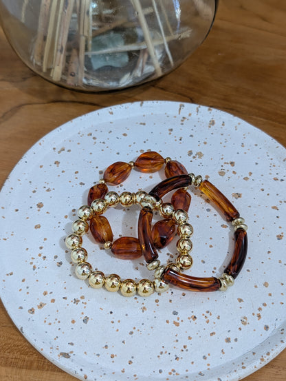 Bracelet trio Nina brun foncé