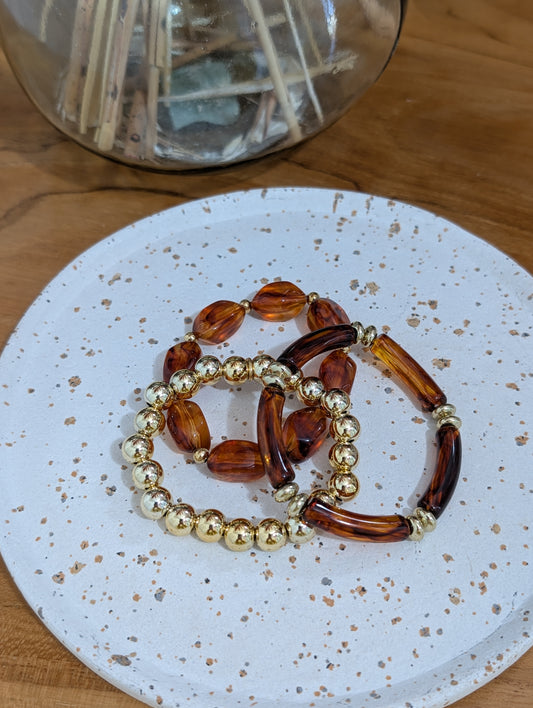 Bracelet trio Nina brun foncé