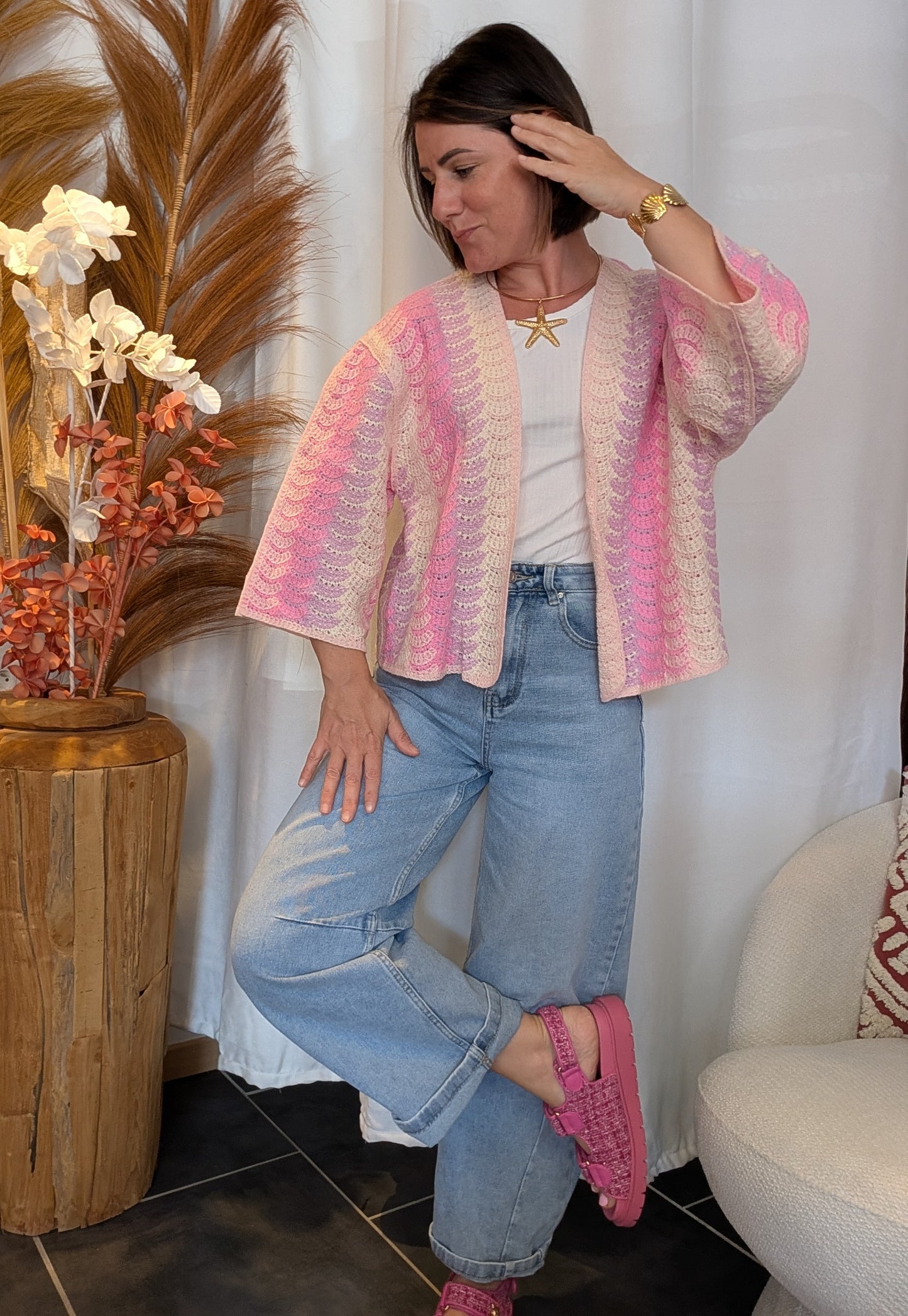 Gilet Soléna rose