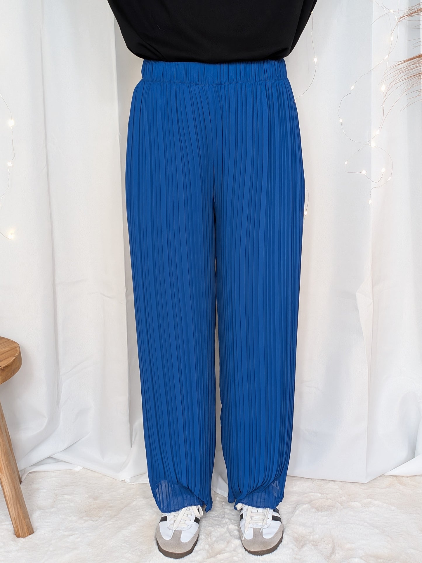 Pantalon plissée très fluide - Julia (bleu roi)