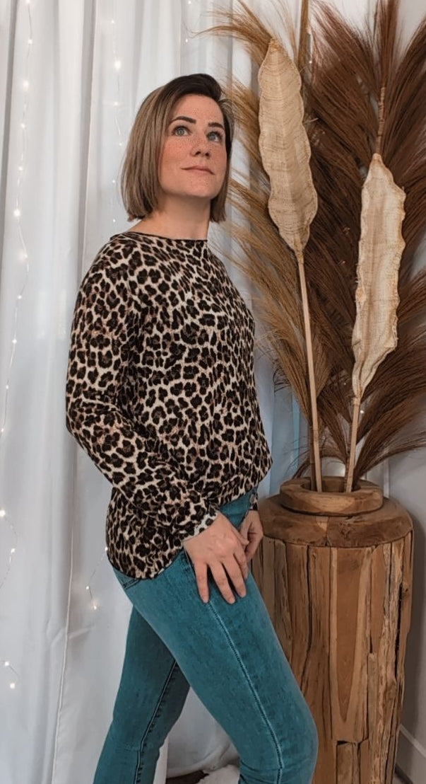 Top manche longue léopard
