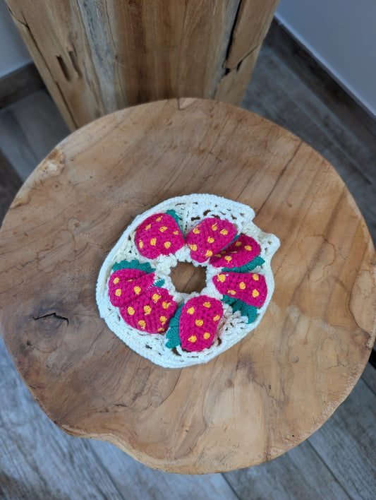 Chouchou crochet fraise 🍓