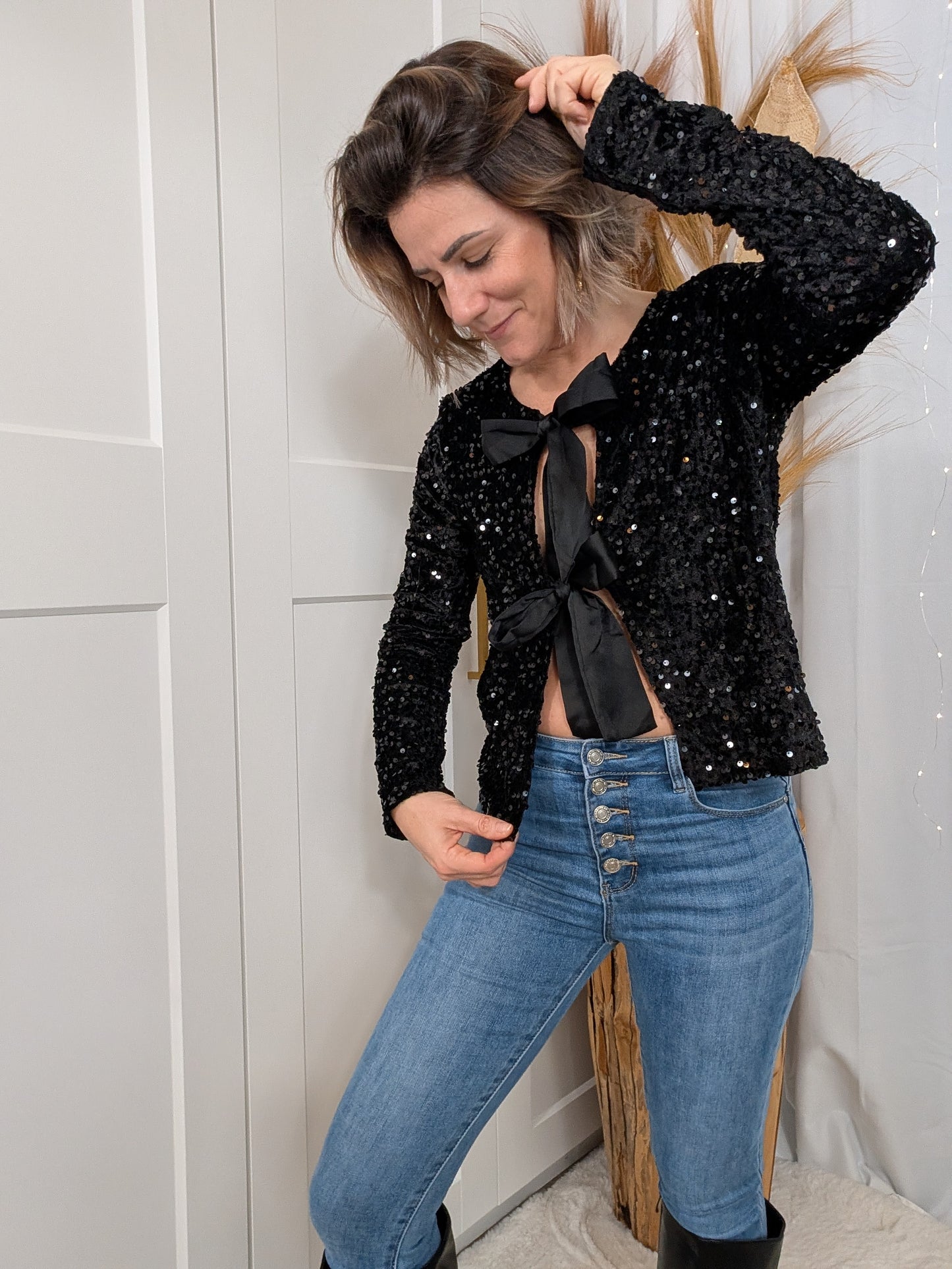 Blouse noire en paillette