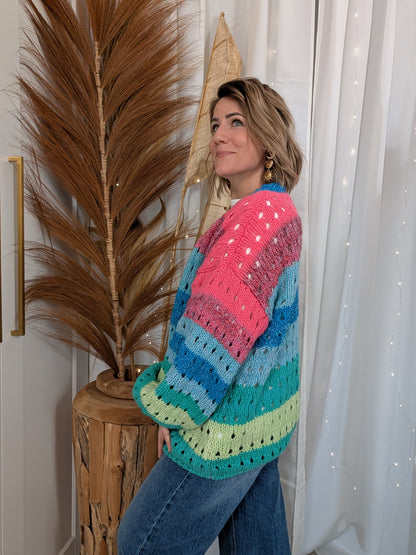 Gilet multicolore pailleté