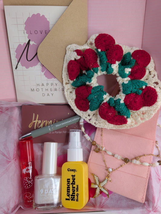Coffret fêtes des mères - Chouchou CERISES - à personnaliser