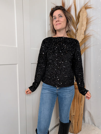 Blouse noire en paillette