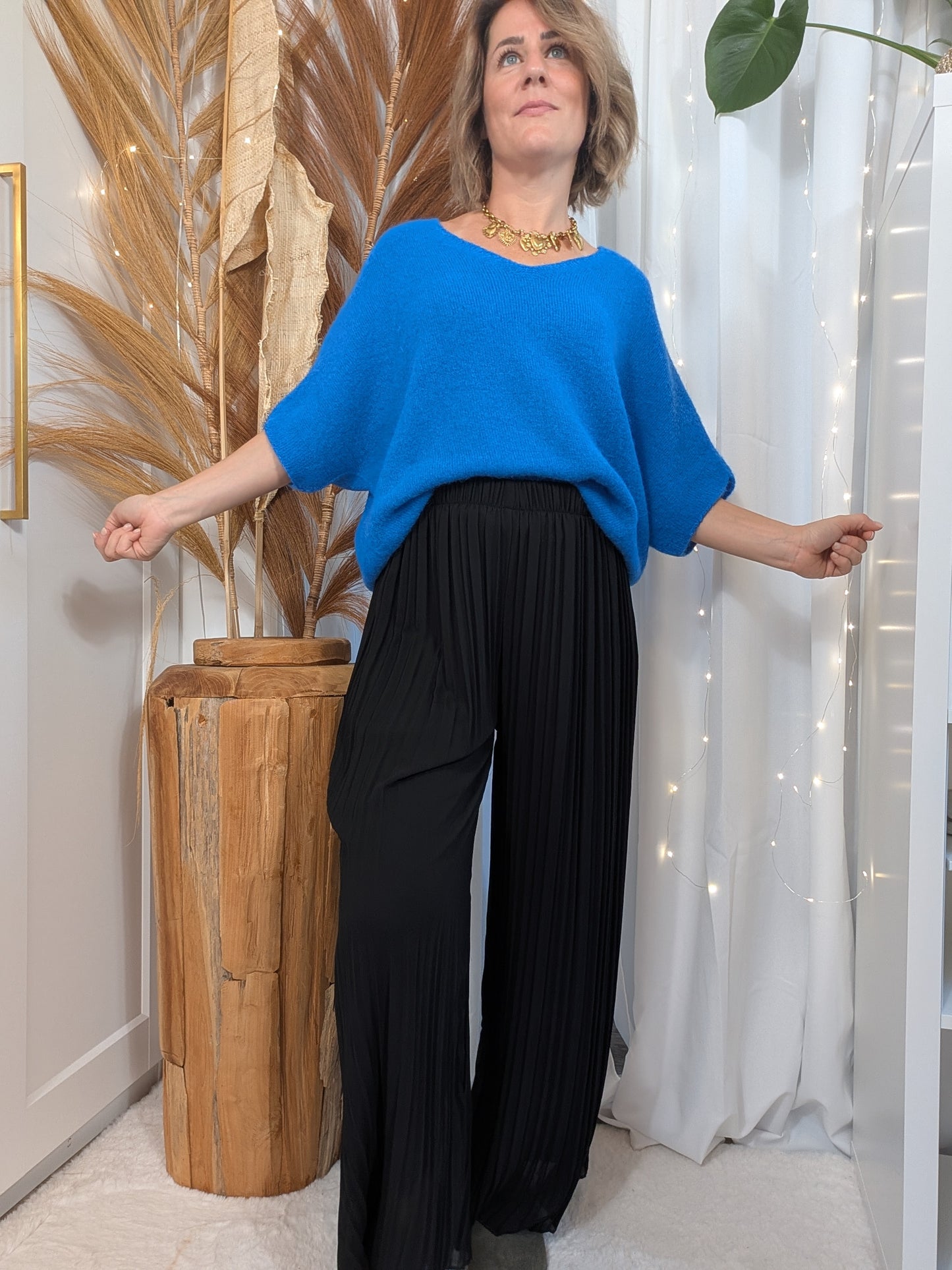 Pantalon plissé noir - Herminia